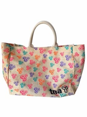 Y2K 2000’S TNA ARITZIA Burlap Multi Colour Large Tote Beach Pool Travel Bag